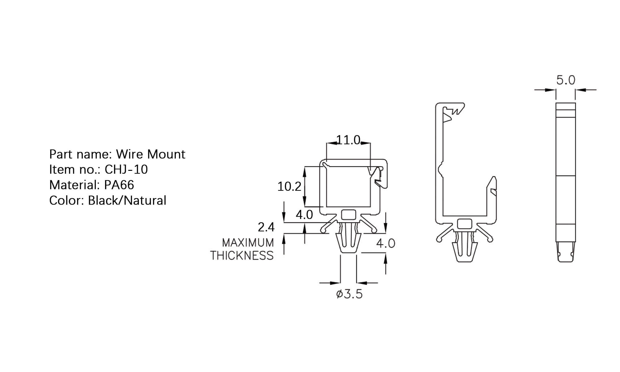 Plastic Wire Mount CHJ-10